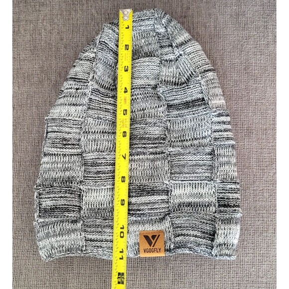 Vgogfly Winter Knit Beanie Slouchy Black Gray Soft Fuzzy Lined Skullcap Hat - Picture 5 of 6